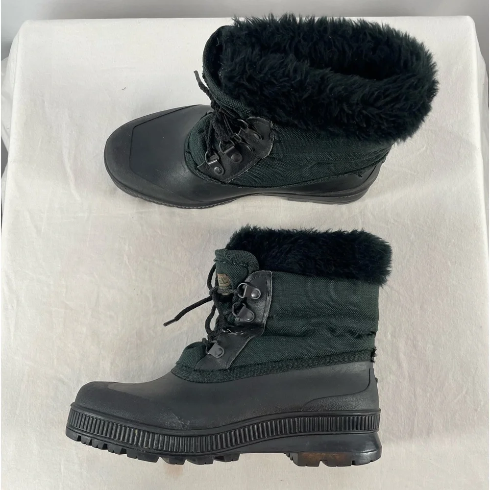 Sorel Woman’s Fabric Rubber Duck Boots in‎ Black Size 8